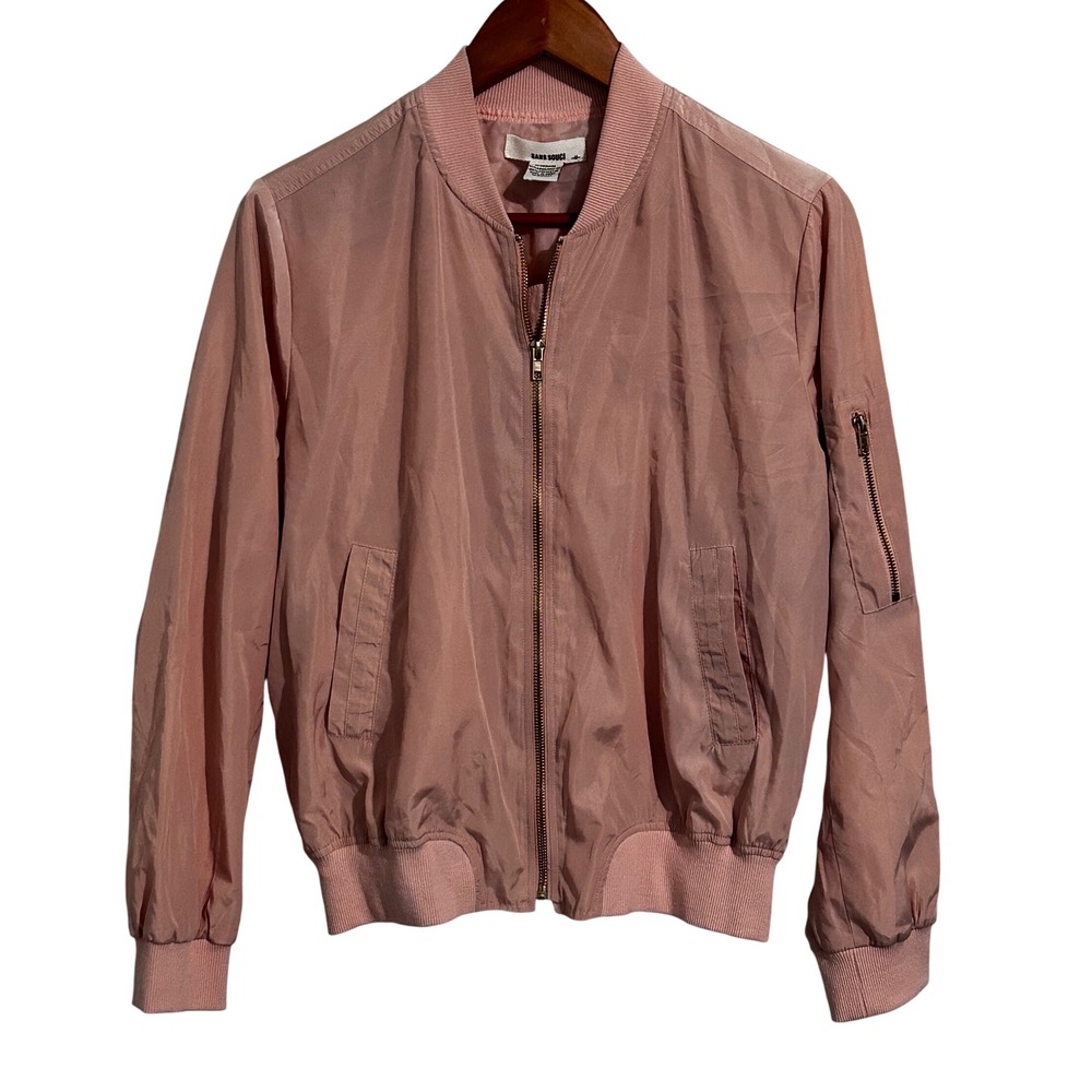 Sans Souci Light Pink Retro‎ Style Zip Up Jacket Women's Size Medium